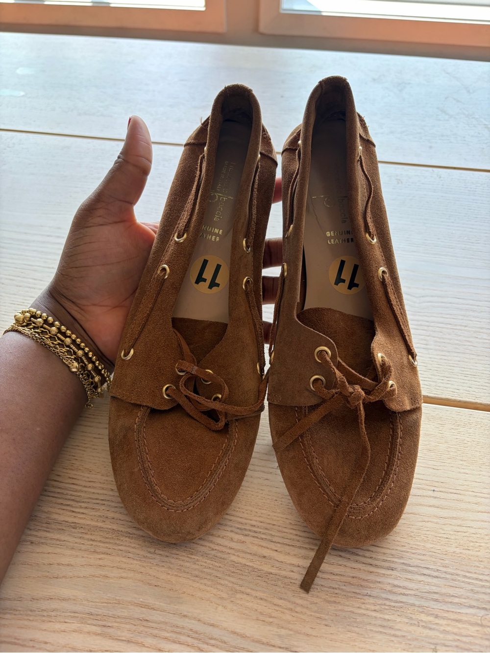 Riccardi borccia Brown Suede Moccasin Loafers with Lace-Tie